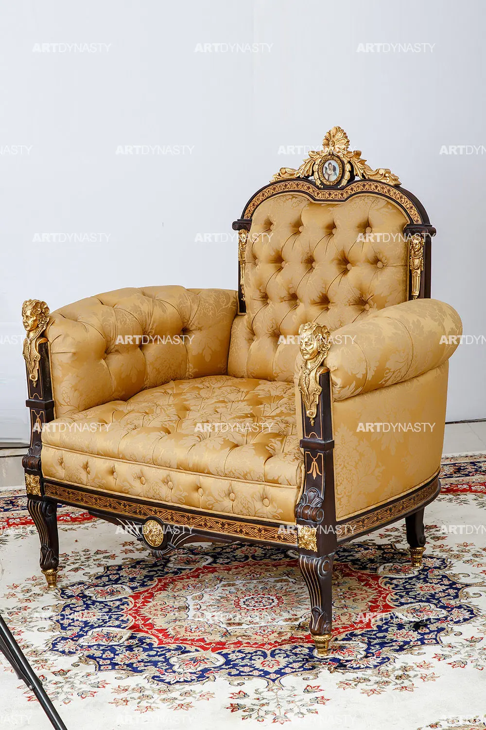 Art Solid Furniture French Triple Sofa in Bedroom Living Room Birch + Imported American Fabric Classic Sofa