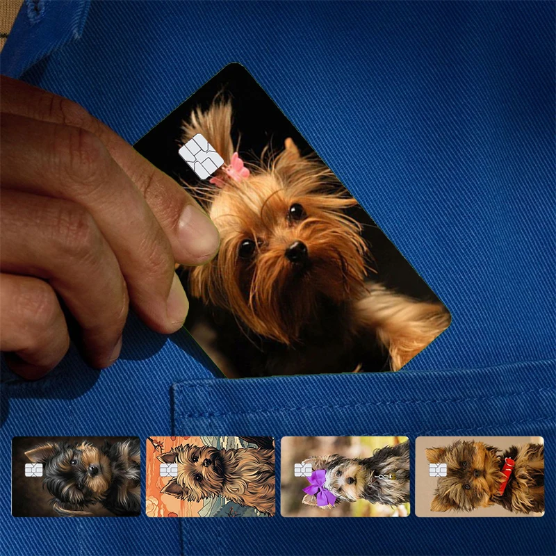 yorkshire terrier dog puppy Cover Skin Sticker For Credit Card Bank Debit Bus Card Front Side