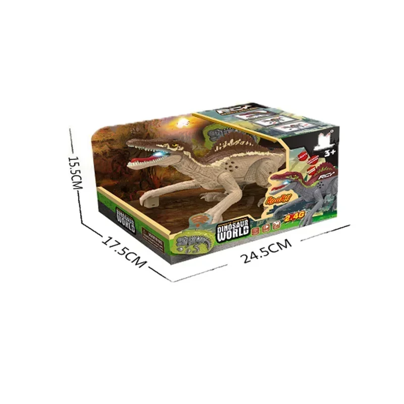 รีโมทคอนโทรลไดโนเสาร์ของเล่นเด็ก RC ไฟฟ้าเดิน Jurassic ไดโนเสาร์จําลอง Velociraptor ของเล่น LED Light และ Roaring