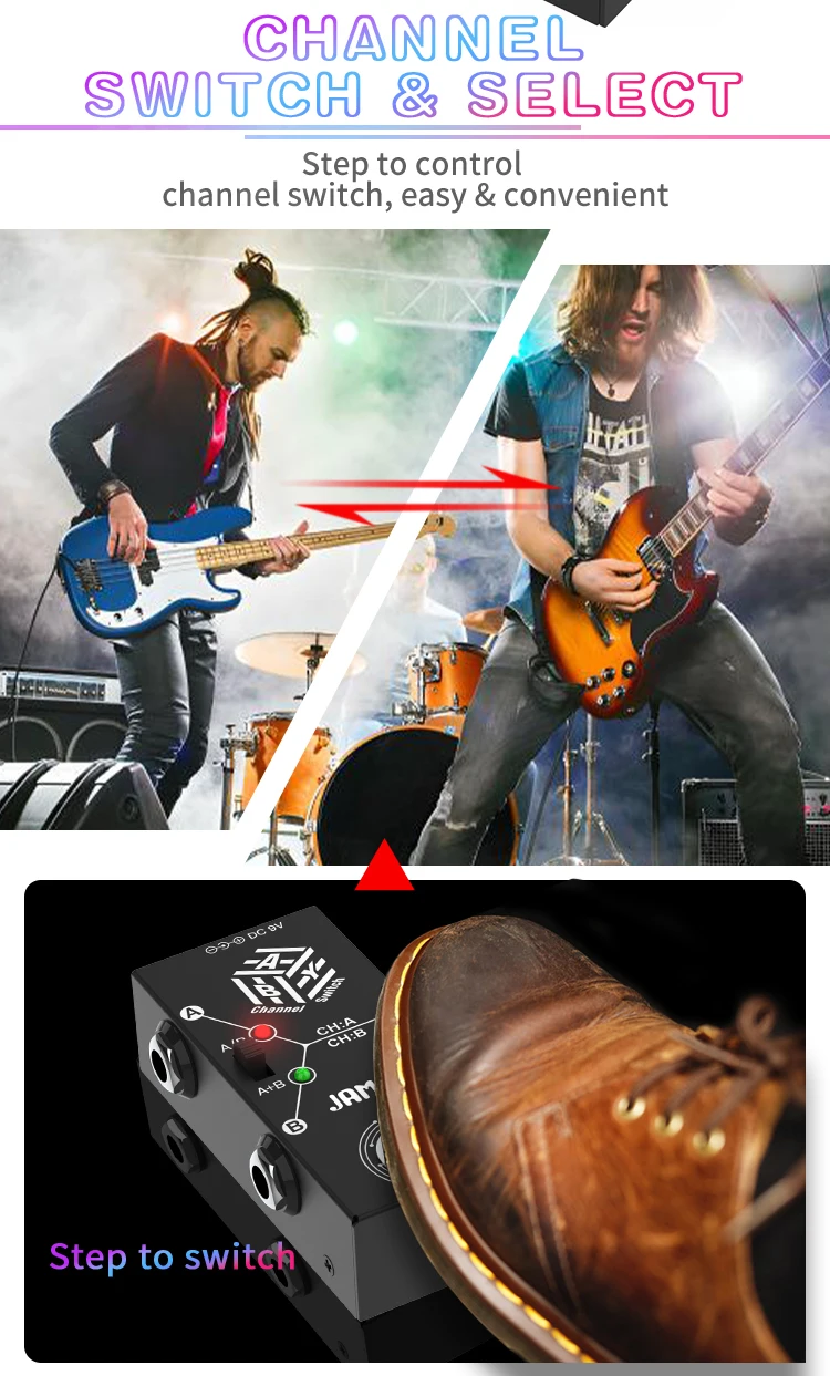 ABY Kanalwahlschalter für E-Gitarre, Line-Selector-Fußpedal – Detail 3