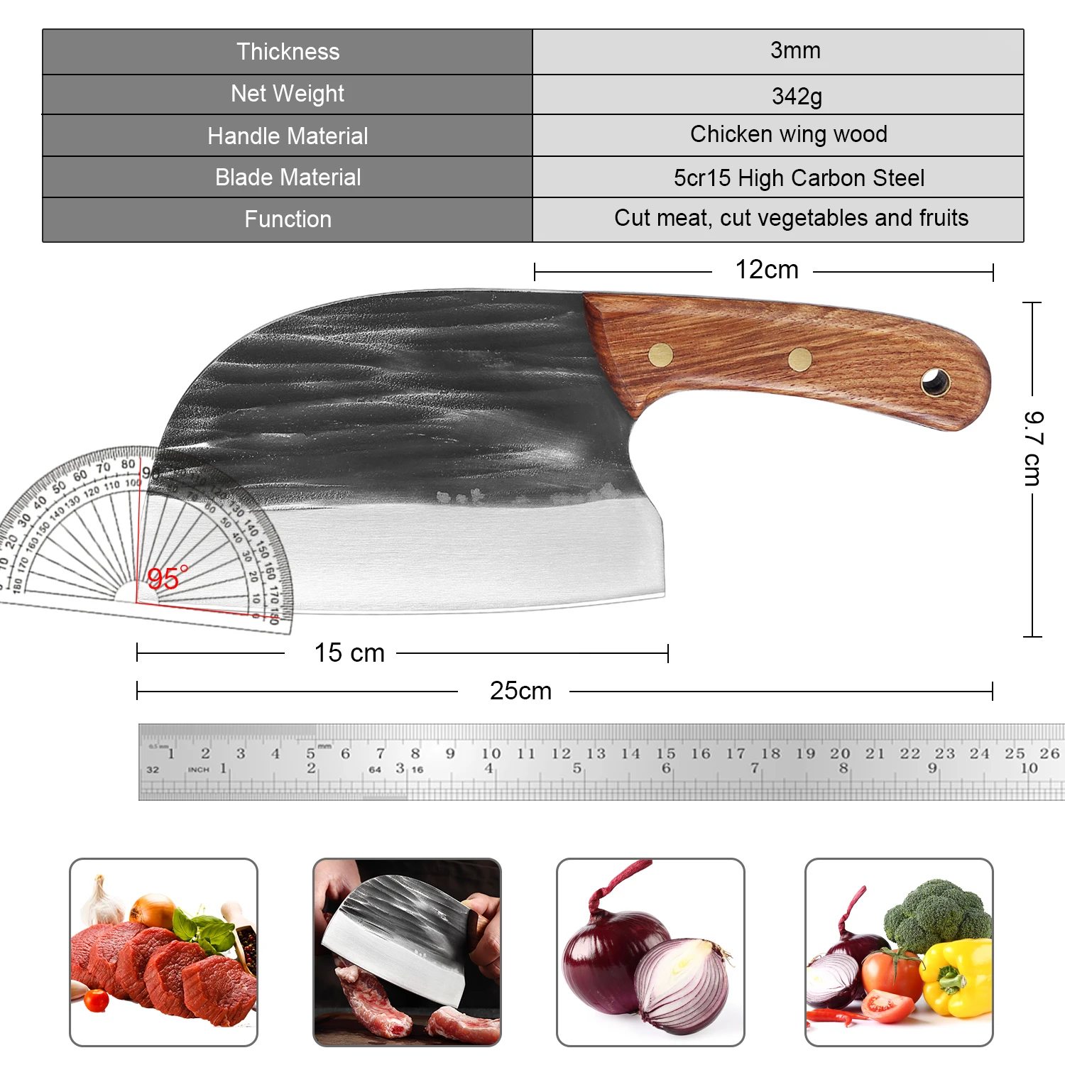 XITUO Handmade Chef Knife Traditional Chinese Cleaver Kitchen Knife Wide blade Ultra Sharp Blade Cutlery For Meat Dropshipping