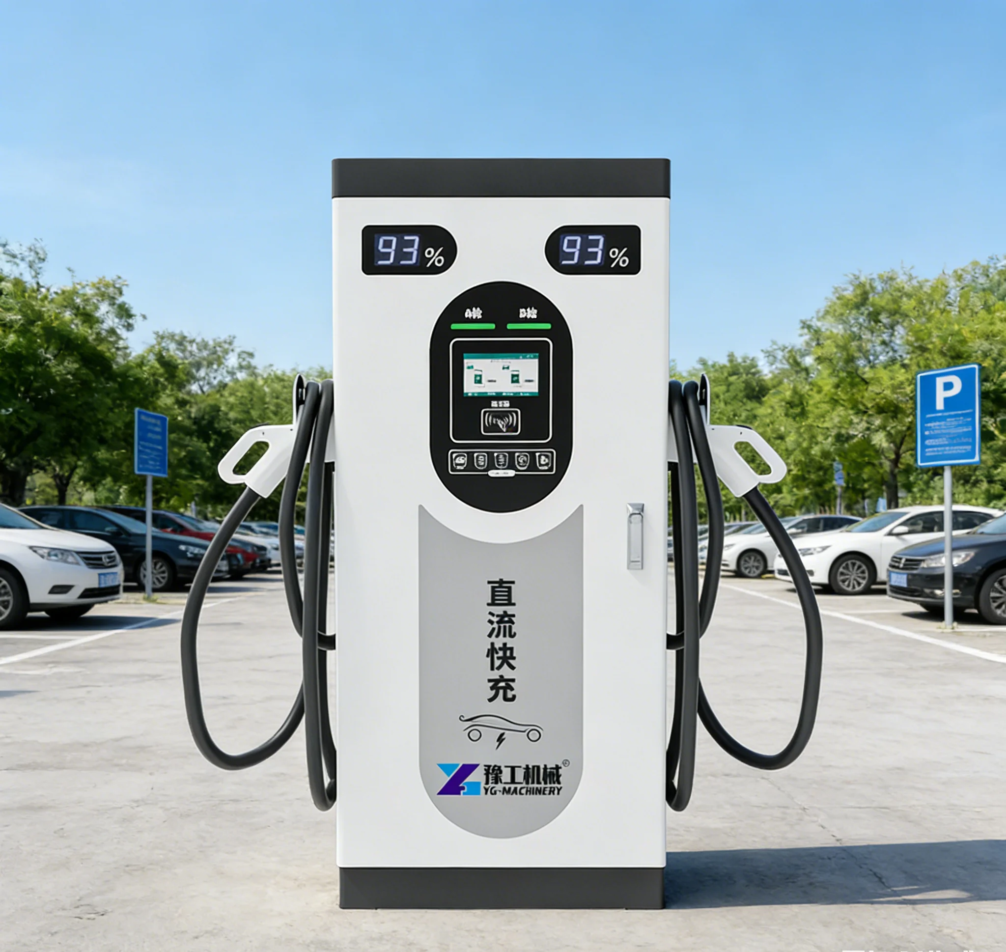 EV Charging Station 22kW30kw60kw AC Wallbox with Dual Gun Electric Vehicle Charger for Apartment Shared Parking Custom Hot Sale