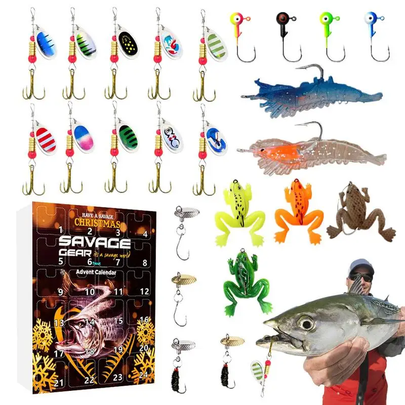 

Fishing Lure Advent Calendar 2024 Creative Fishing Advent Lures Realistic 24-Day Christmas Fishing Calendar Christmas Fish Gifts
