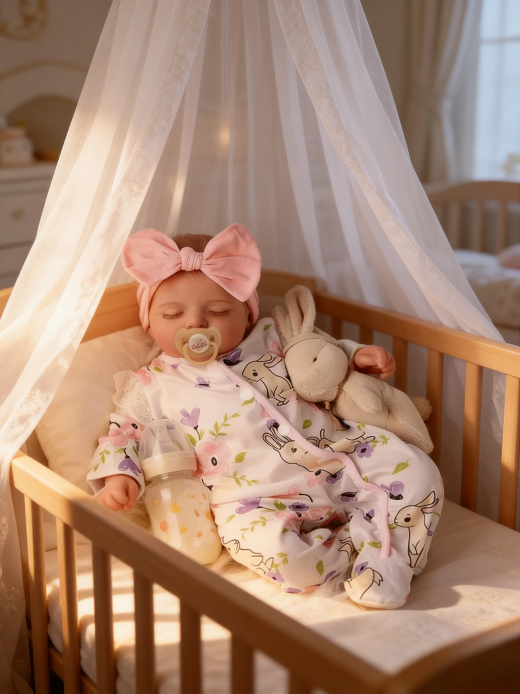 抱き心地の良い45cmの新生児ベビードール「ロザリー」 - 手描きの血管、柔らかい布製のボディのリボーンドール