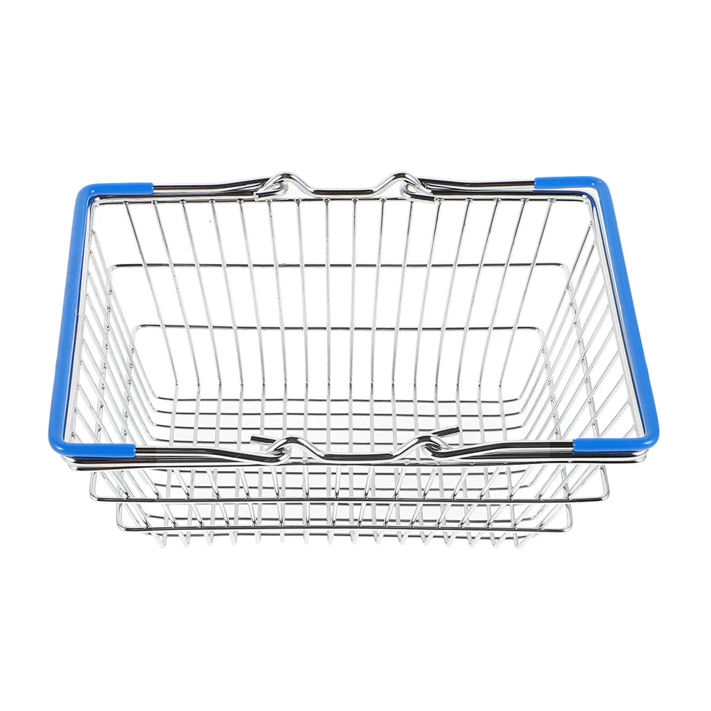 

Mini Shopping Basket Kids Toy Metal Storage Cart Realistic Iron Child Play Accessories Portable Fun Multifunctional Hamper