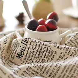 50x70cm Vintage Retro English Letter Cotton Table Napkin Cloth Kitchen Desktop Mat Napkin Shooting Photography Background Props