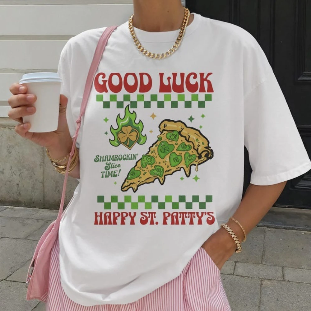 Good Luck St Patricks Day Tee Y2k St Patricks Day T-Shirt Cute St Patricks Day Shirts Women Fashion Casual Tshirt Irish Tops