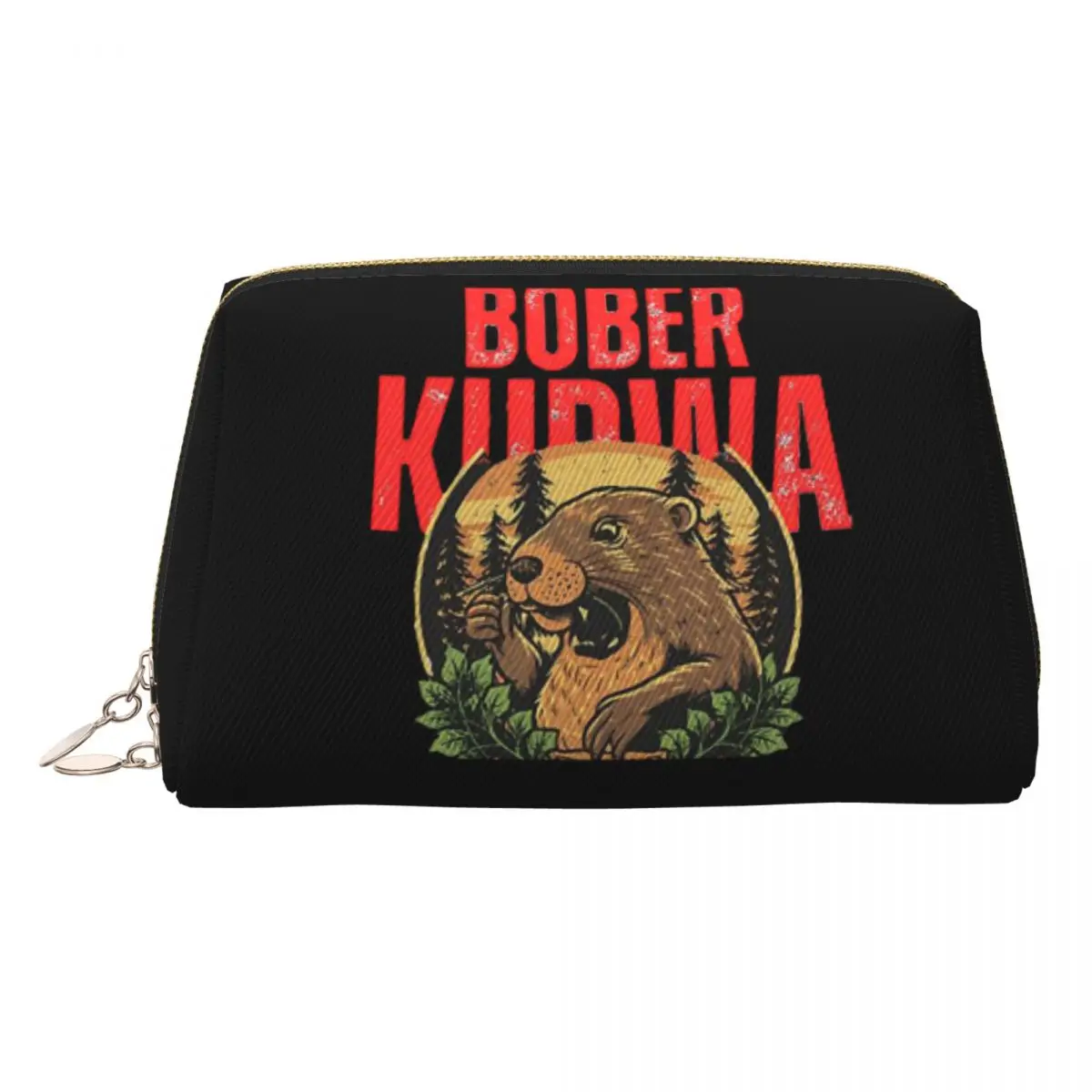 

Bober Kuwa Beaver Bobr Jakie Bydle Women Cosmetic Bag Travel Makeup Organizer Pouch Toiletry Storage Dopp Kit Box