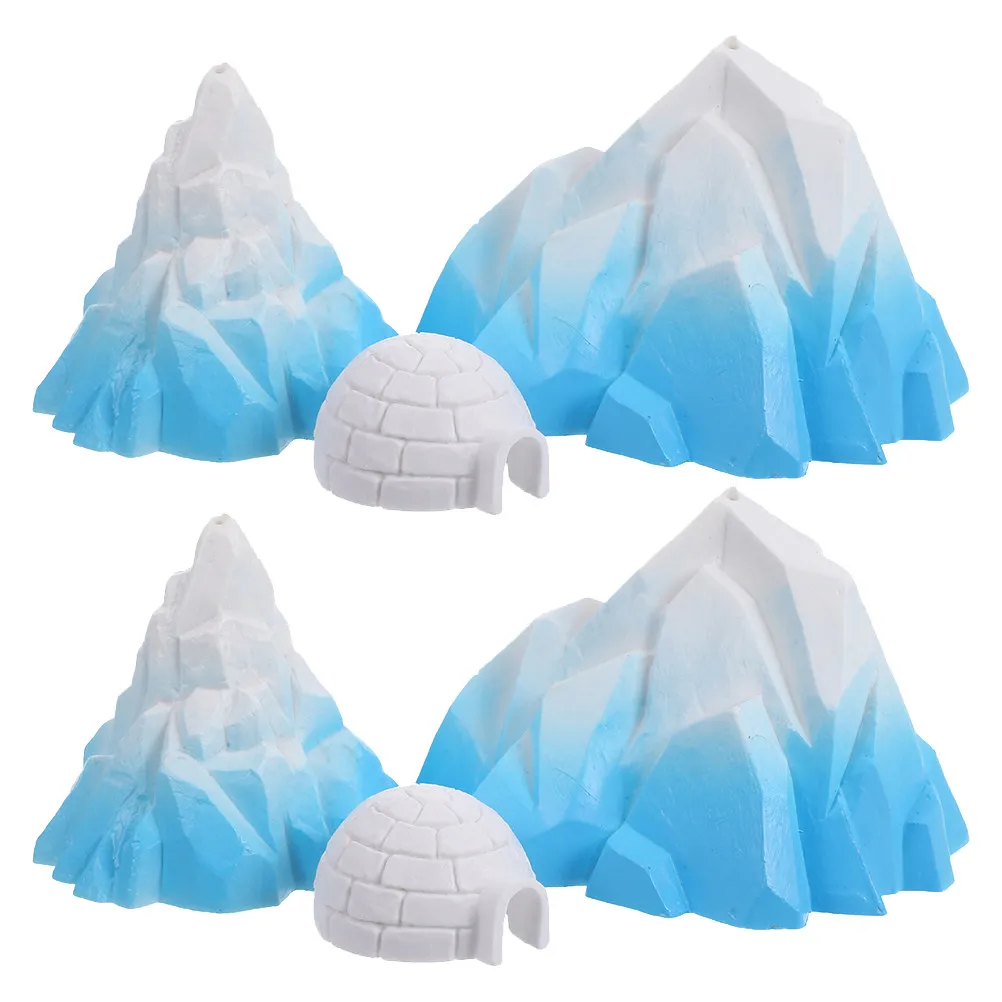 6Pcs Simulation Iceberg Ornament Winter Theme Refined Craftsmanship PVC Foam Durability for Aquarium Layout Diorama Home