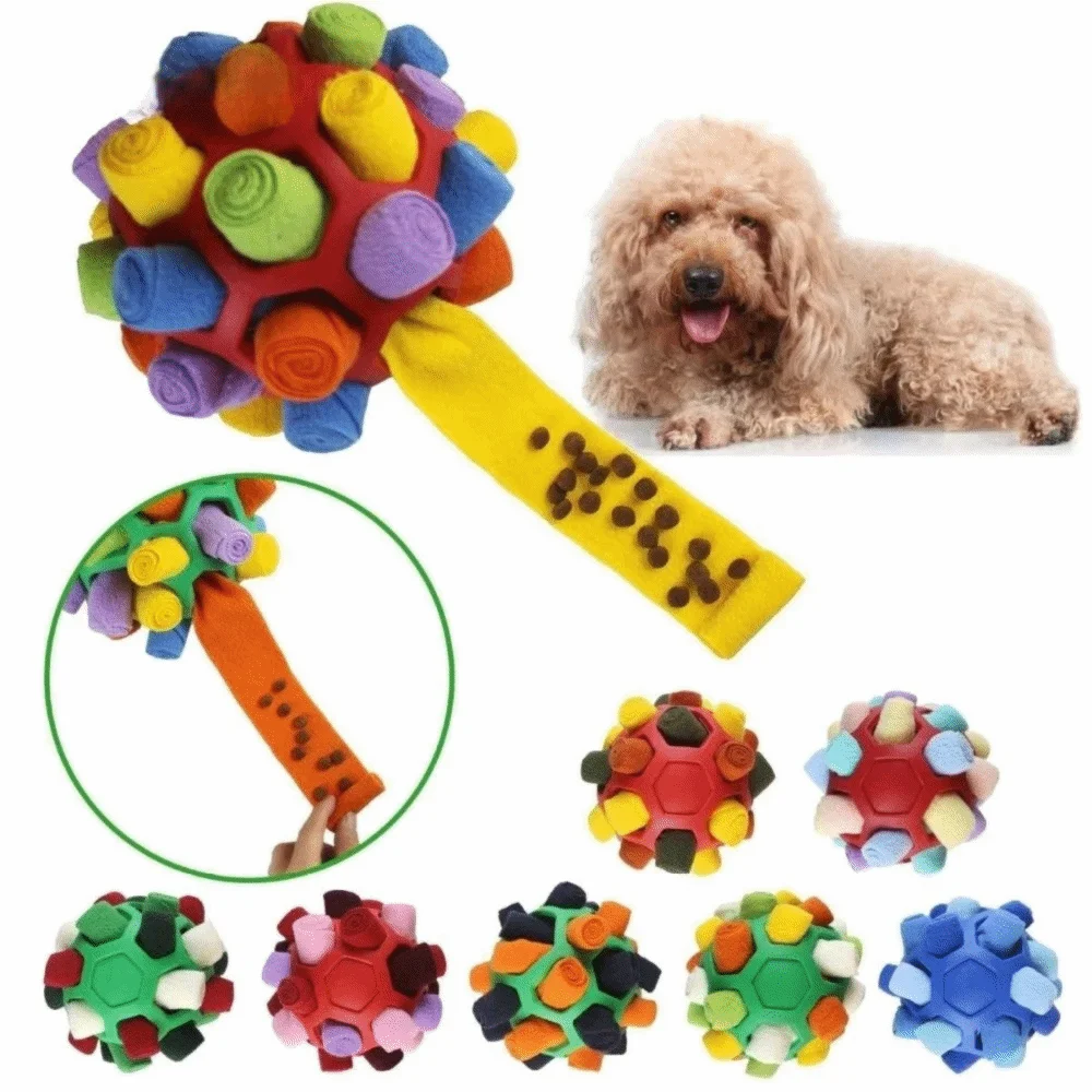 Interaktives Hundespielzeug aus Polarfleece: Tragbarer Snuffle-Ball zum Verstecken von Leckerlis, Langlebiger Schnüffelball für Interaktives Leckerli-Spiel