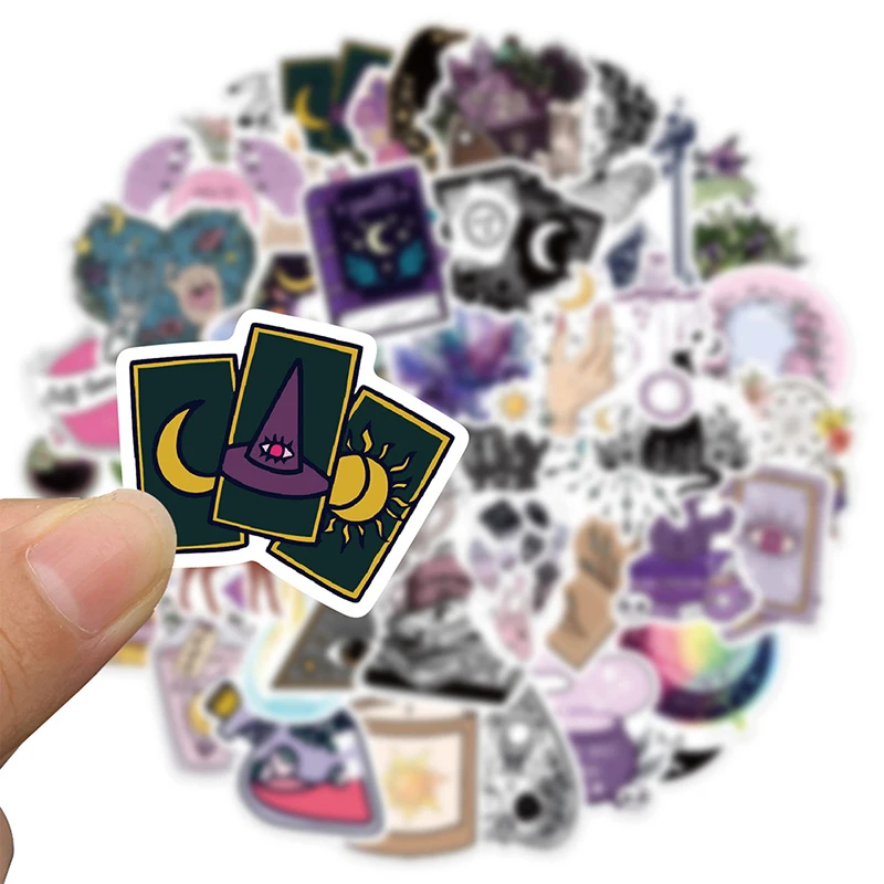 50PCS Witchy Apothecary Graffiti Stickers Witch Sticker Astrology Tarot Goth Waterproof Toy Decals for Kid Girl Gift