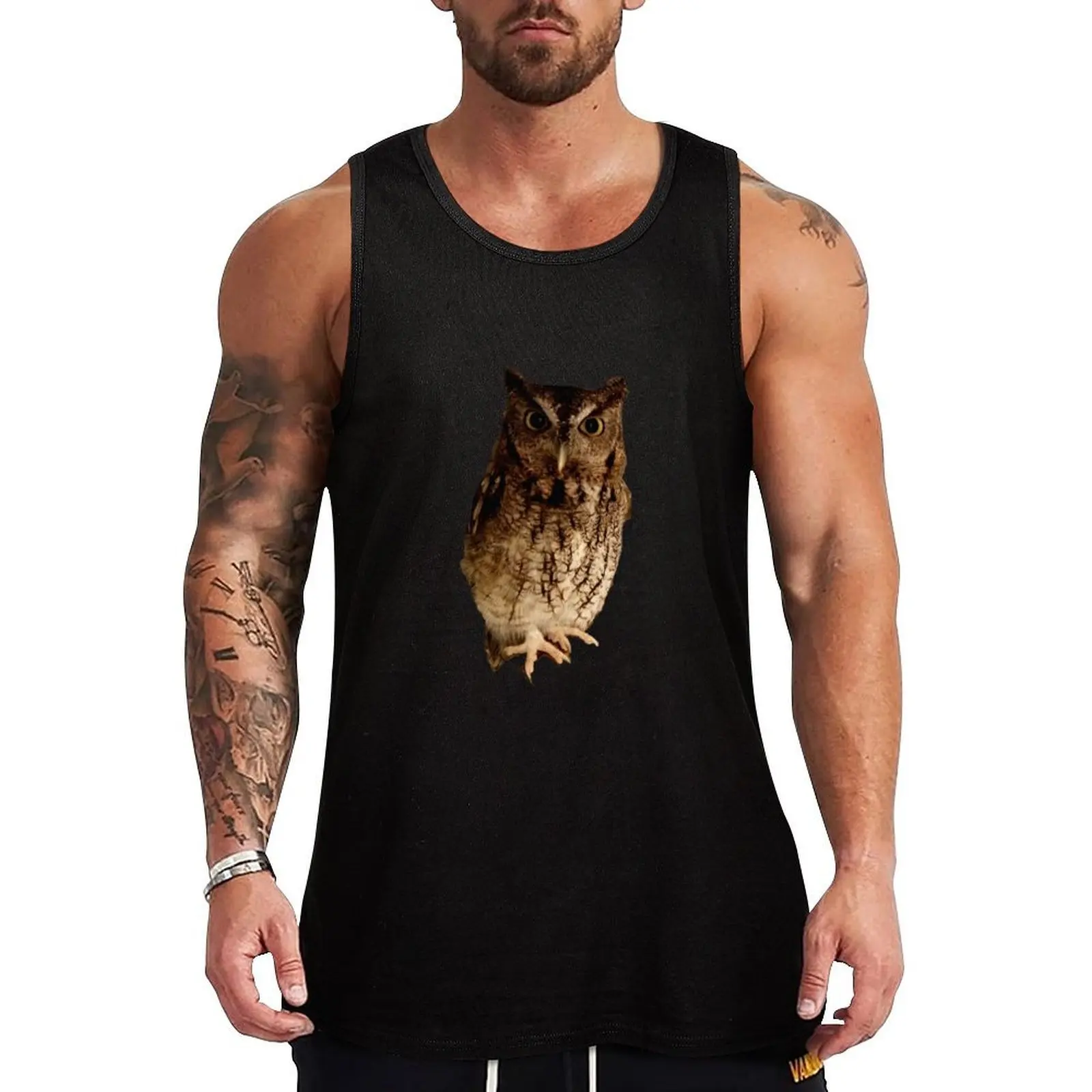 

Eastern Screech Owl Tank Top Muscle Tank Top Athletic Fit Gym Workout Sleeveless