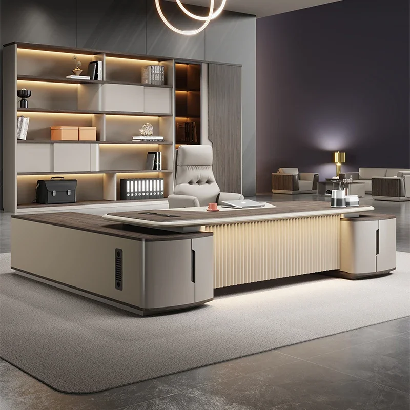 

Luxury Corner Office Desk Vanity Study Adjustable Home Drawers Office Desk Storage Modern Gaming Wooden Escritorio Furniture