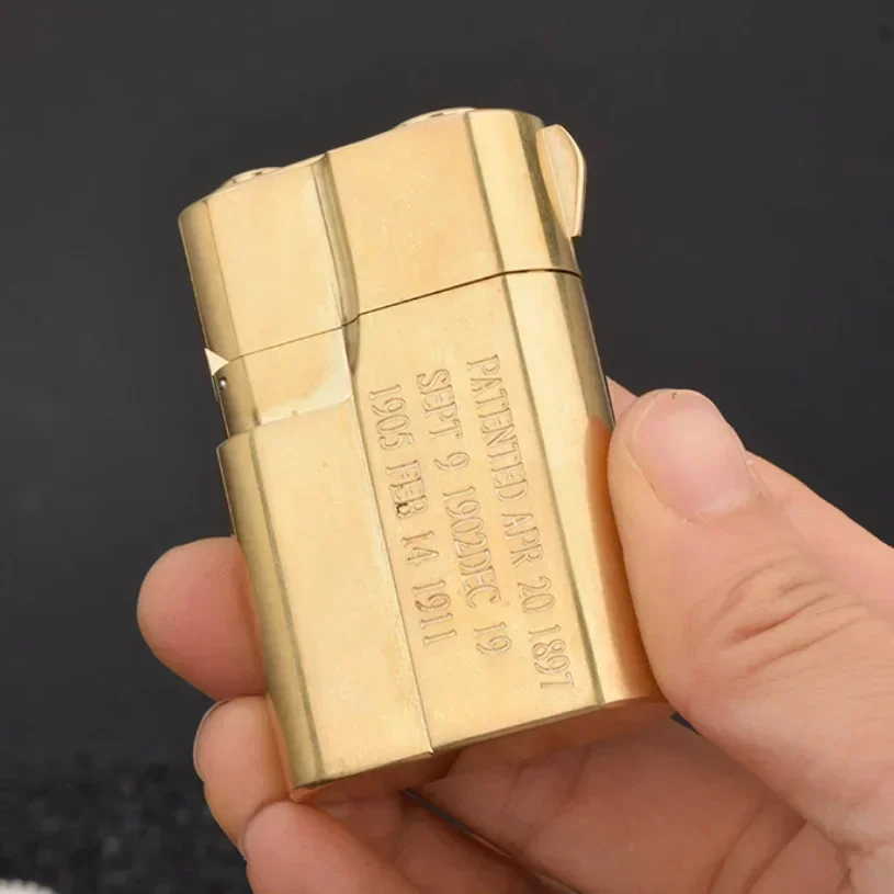 

Trench Classic Handmade Brass/Titanium 1911 Pistol Style Windproof Kerosene Lighter Collectibles Men's Gift