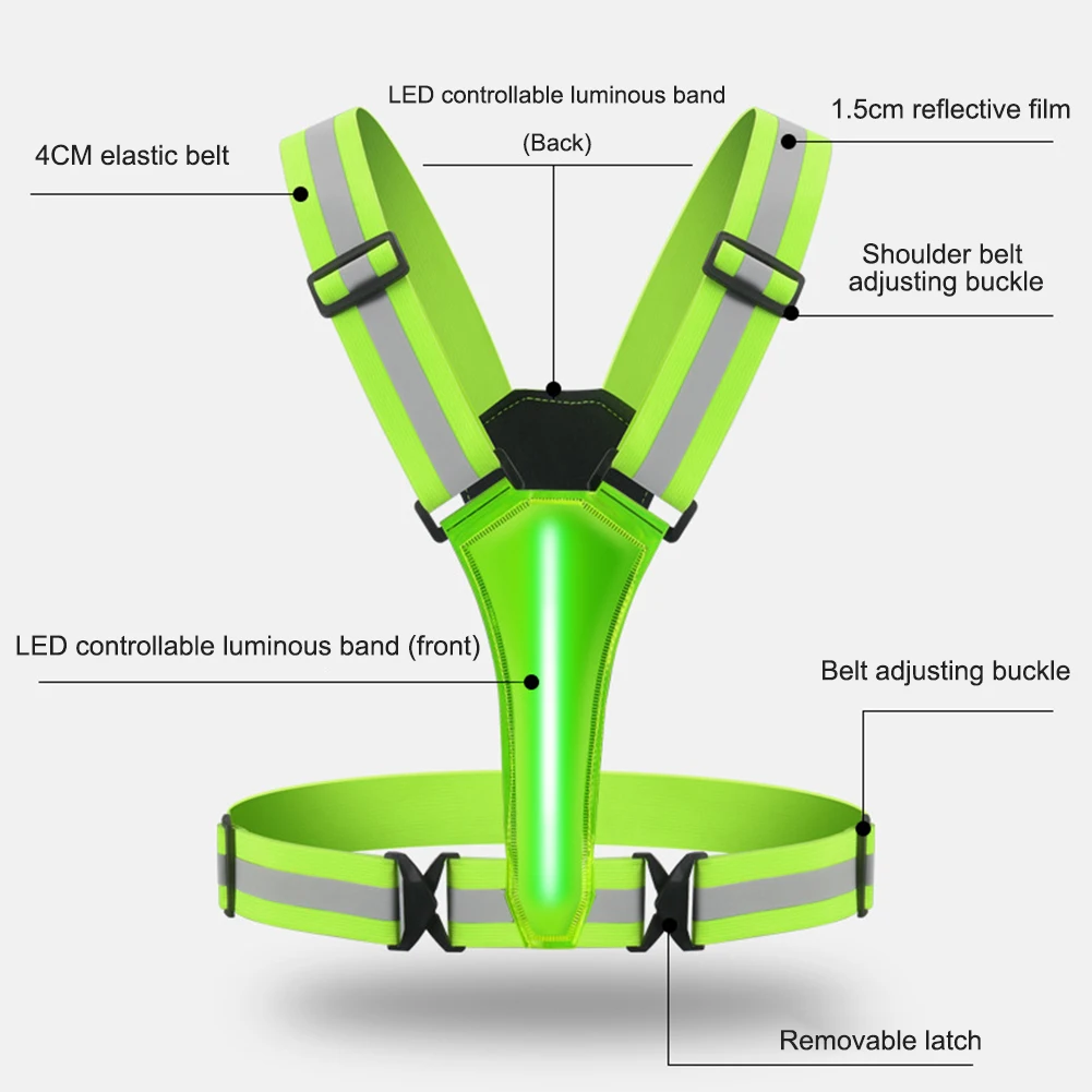 Odblaskowa kamizelka bezpieczeństwa na rower z kamizelka do biegania USB wysoka widoczność odzież jeździecka do biegania w nocy dla dzieci dorosłych