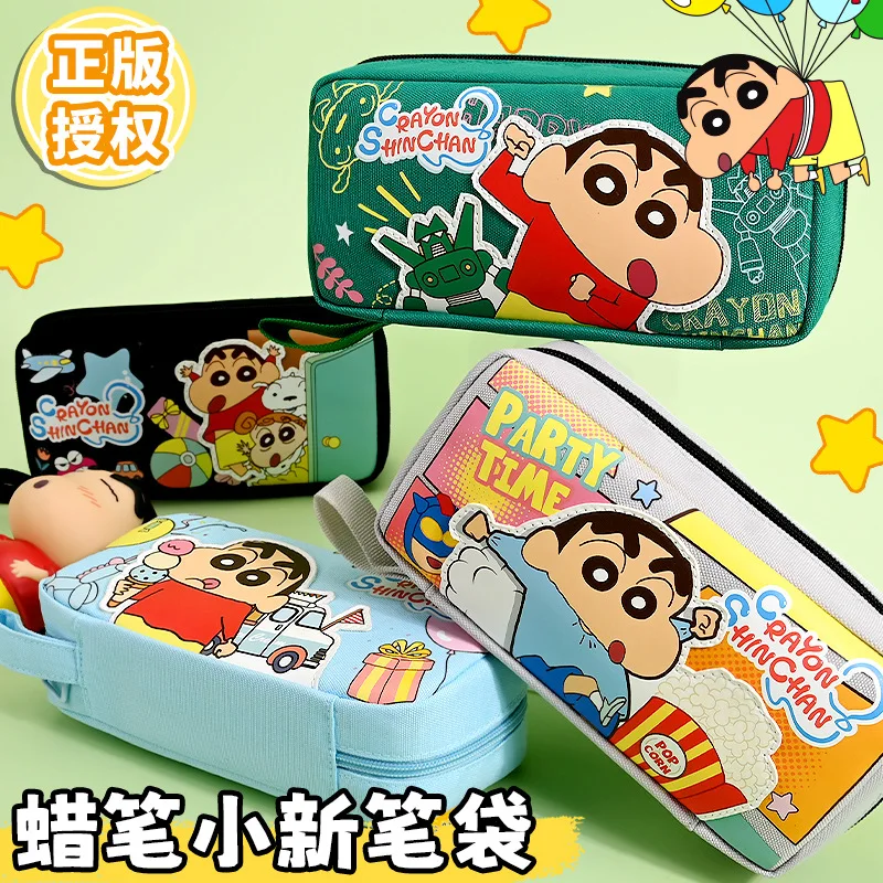 Anime Kawaii Crayon Shin-Chan Cartoon Pencil Case Student Cute Large Capacity Multifunctional Pencil Bag Storage Bag Kids Gift