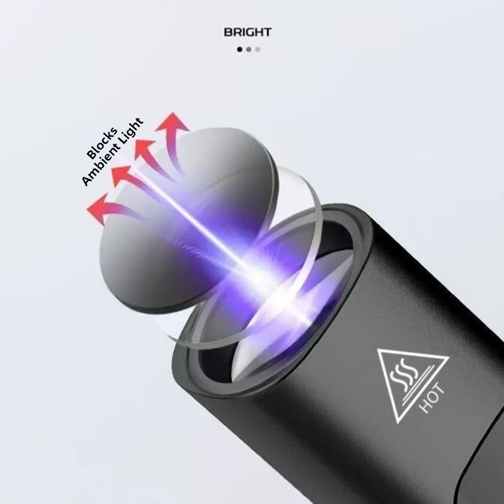 365nm UV Flashlight Intelligent Digital USB Charging Ultra Violet BlackLight Fast Curing LED Display Nail Dryer Pen