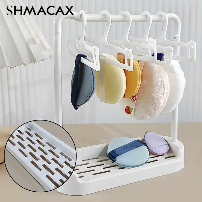 5pcs Makeup Tools Drying Rack Beauty Sponges Cosmetics Powder Puff Storage Hanger Travel Portable Multifunctional Organizer