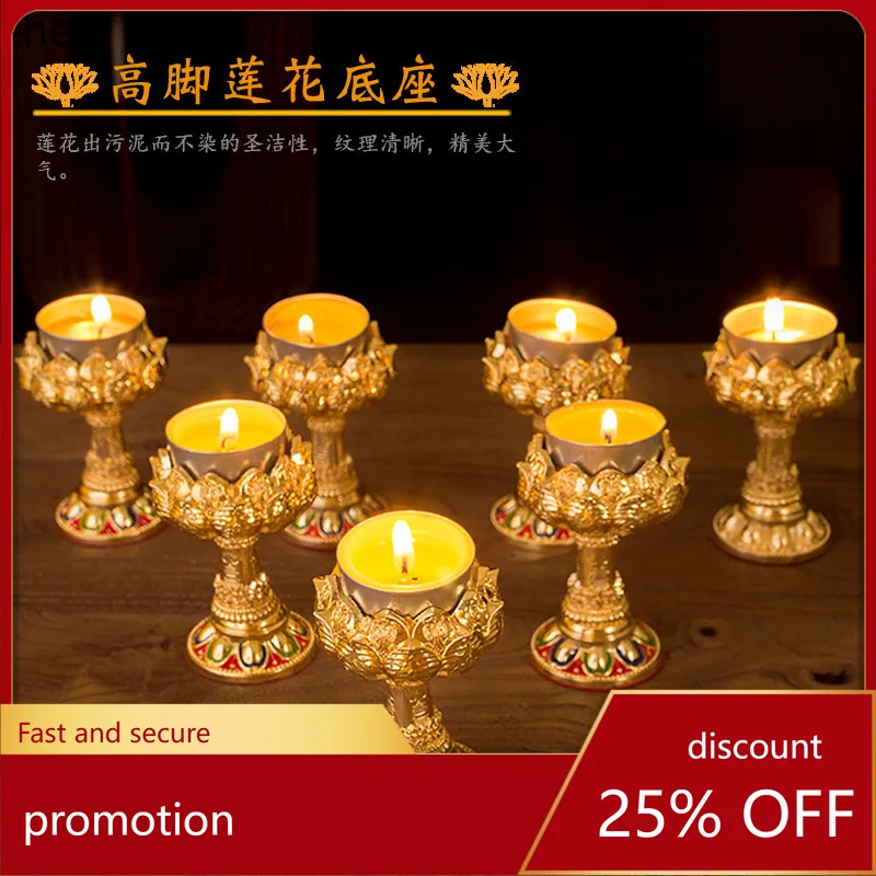 DSA lotus ghee lamp everlasting candle holder for home decoration tall seven star lamp holder