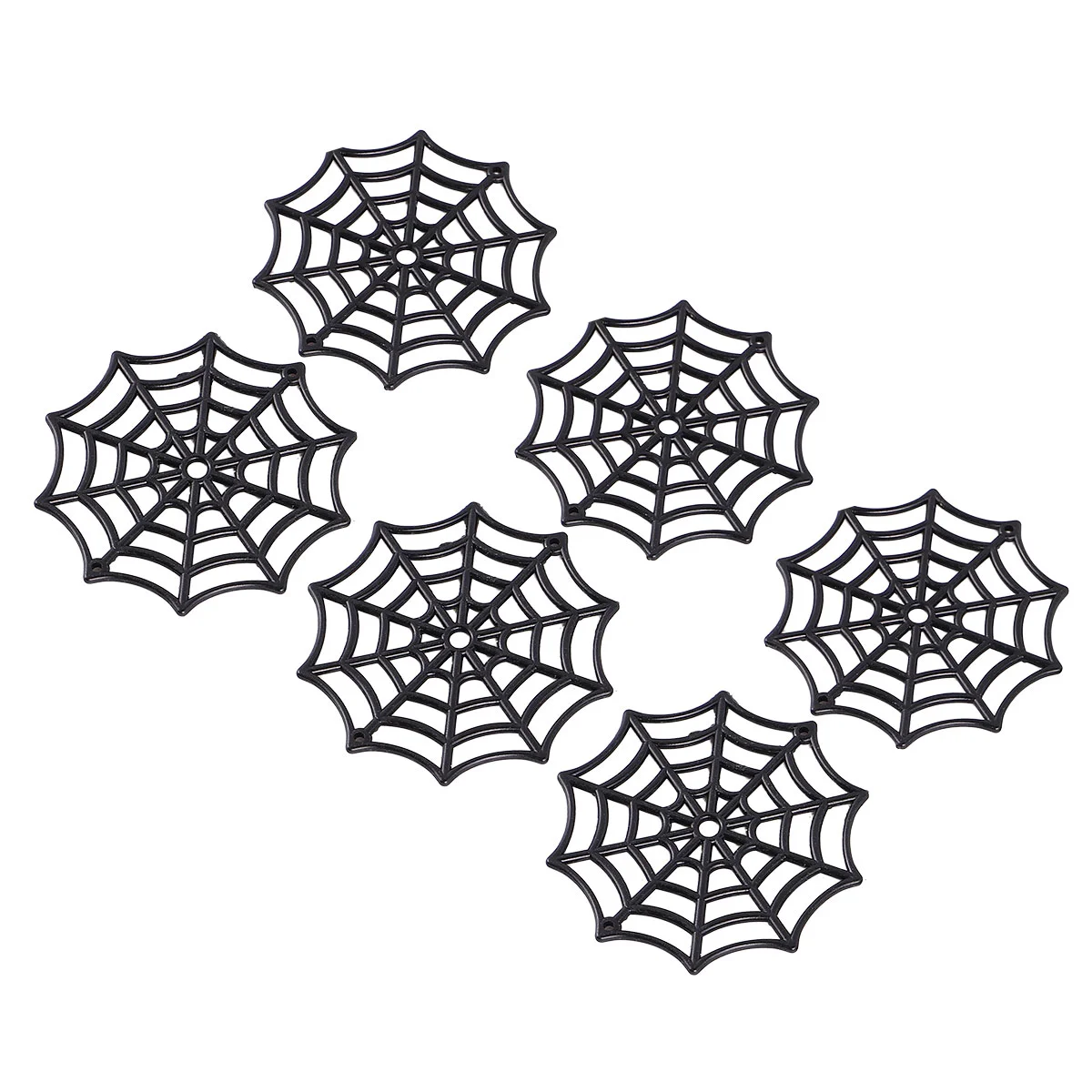 

50 Pcs Halloween Plastic Spider Web Party Favors Black Festive Supplies Cobweb Decorations Green Foam for Arrangements