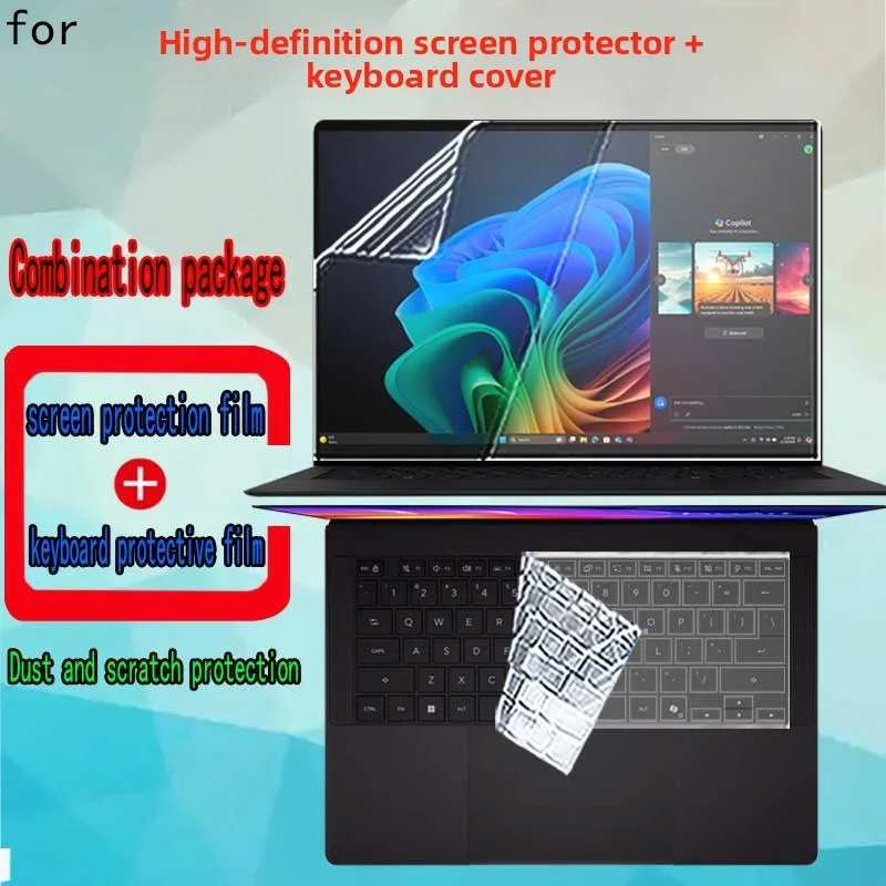 For ASUS ProArt P14 H7407BA laptop screen protective film keyboard film ultra-clear anti-blue and anti-glare transparent film.