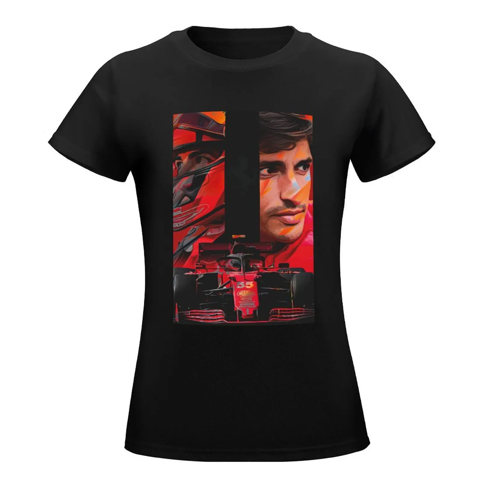 Carlos Sainz Carlos T-Shirt vintage clothes female summer tops summer clothes western t shirts for Women