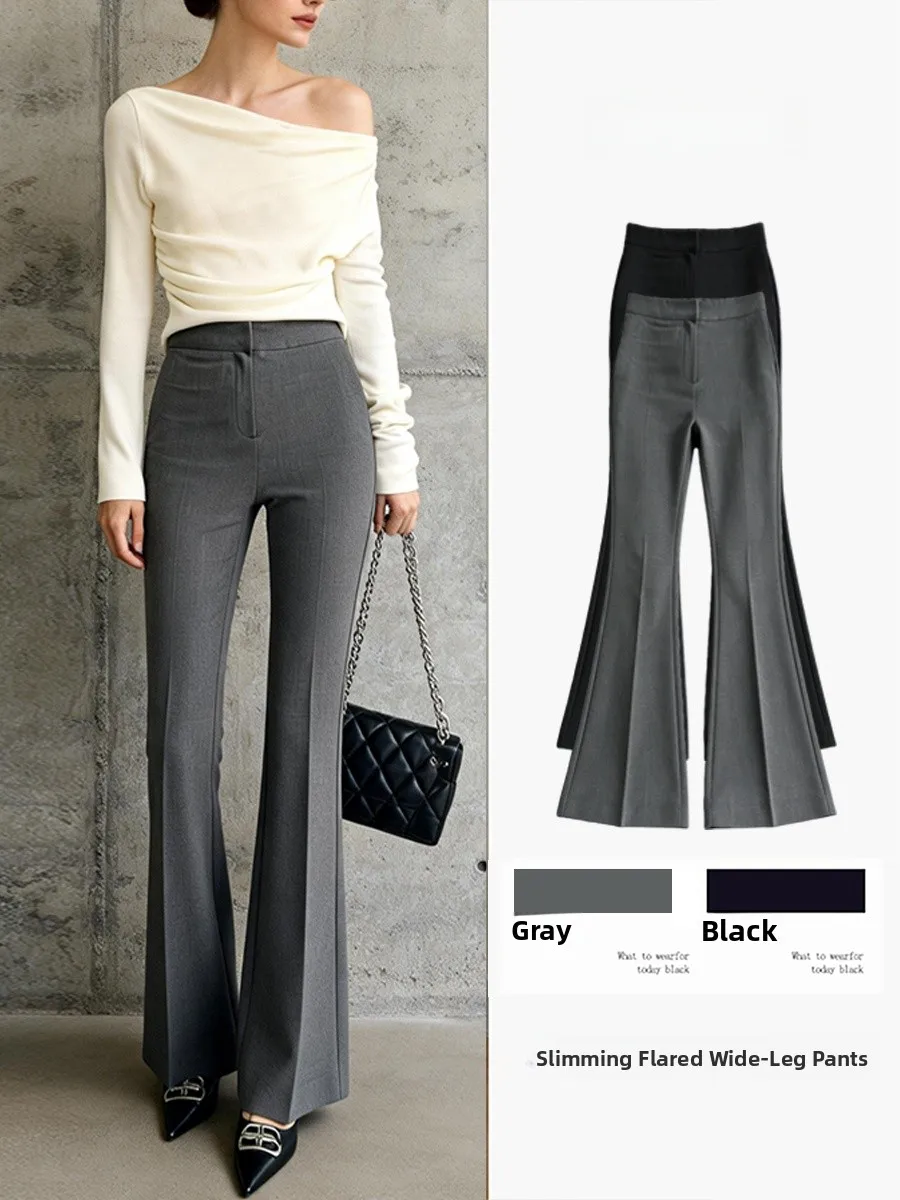 

Женские повседневные брюки с высокой талией, зауженные, для весны и лета, новые, удобные для работы, слегка расклешенные, в деловом стиле