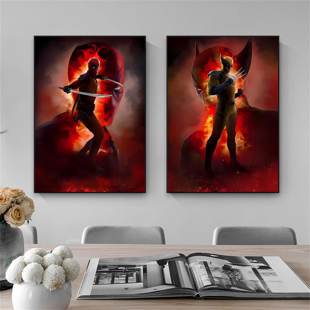 Game Room Decor Deadpool & Wolverine Movie Poster Disney Motivatioanl Prints Graffiti Art Film Canvas Painting Funny Home Decor