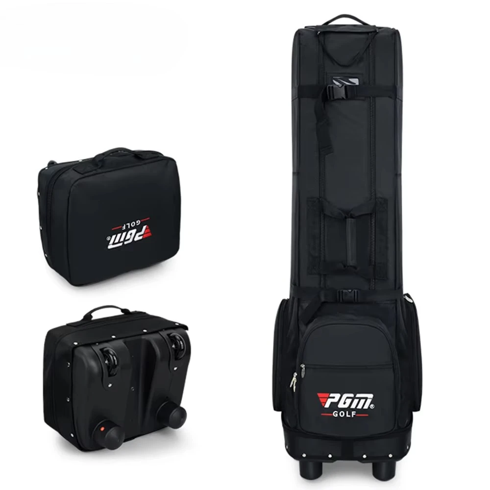 Golf Travel Bag with Wheels Durable Waterproof Nylon Black 40x44x134CM Custom Logo