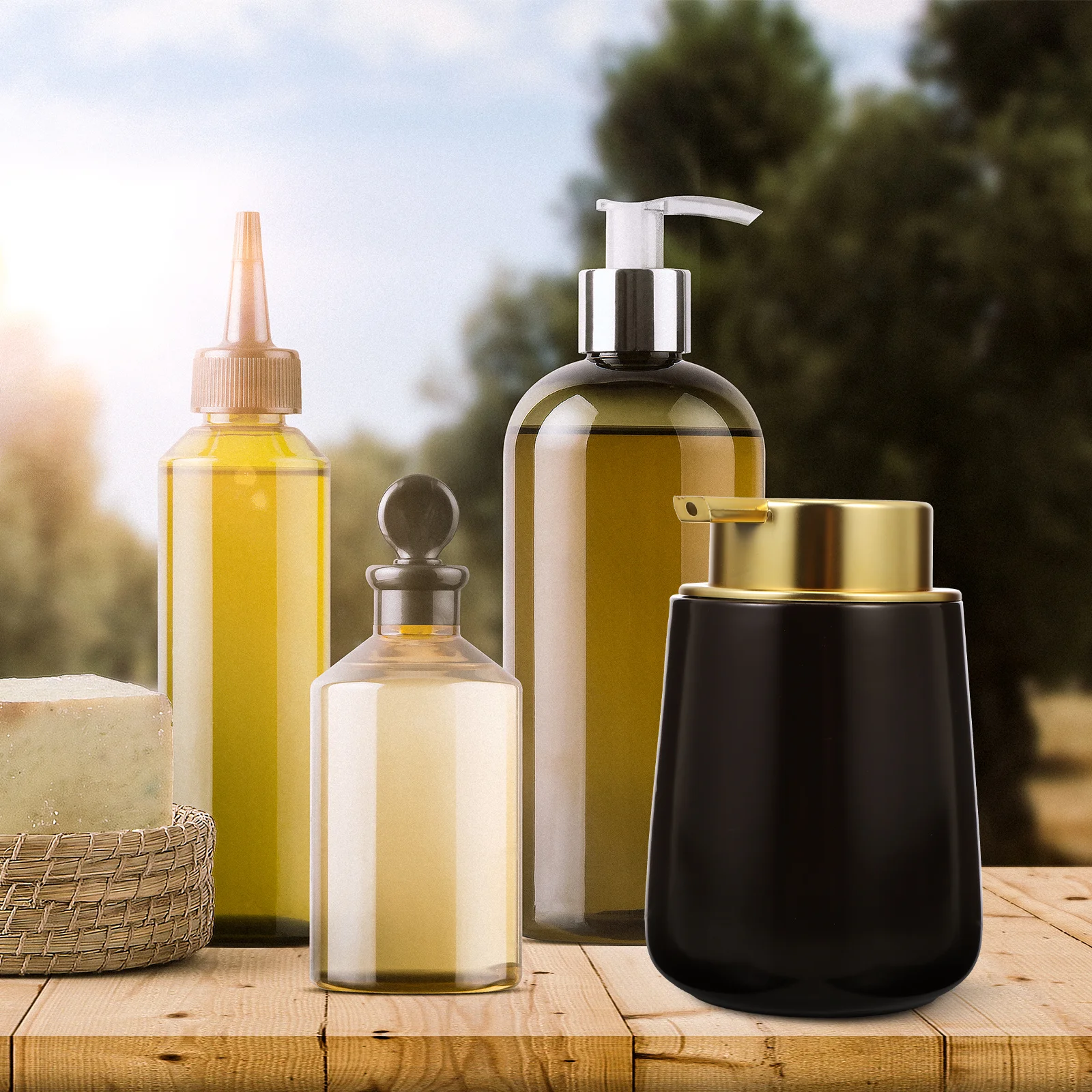 

Бутылка для ванной комнаты, дозатор жидкости, шампунь, лосьон, керамический контейнер для мыла, пустой корпус