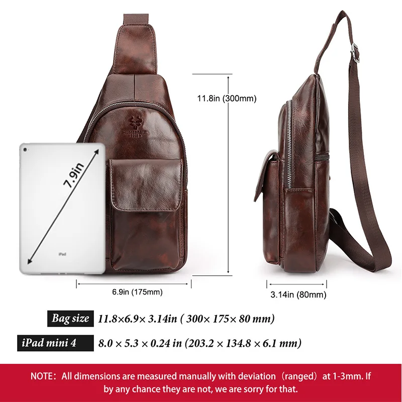 High Quality Genuine Leather Men\'s Chest Bag Luxury Design Multifunction Cowhide Crossbody Bag For travel Men Shoulder Bags