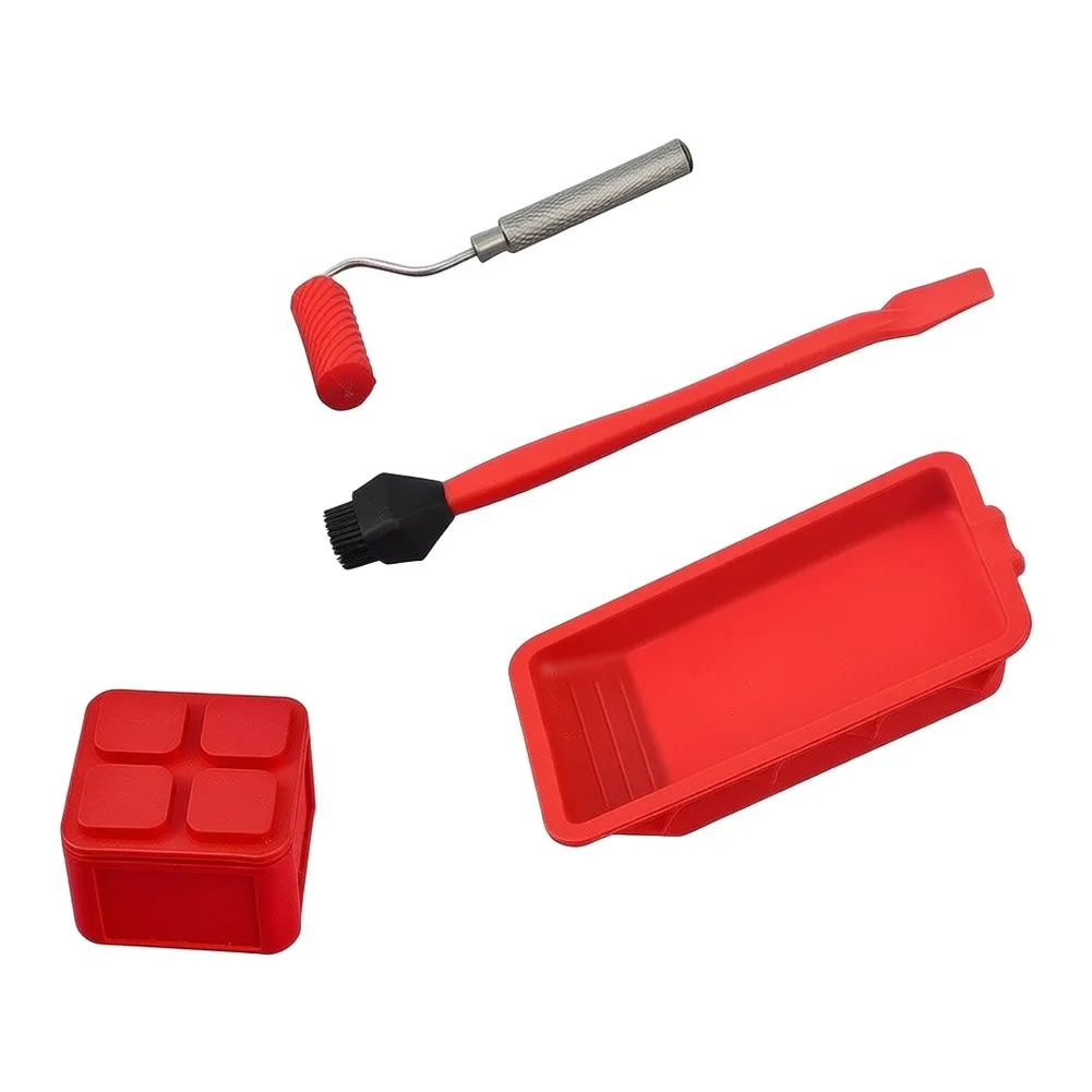 For Woodworking Glue Application Tool Set Featuring Flexible Silicone Tray and for Smooth Roller Brush 133mm x 60mm Dimensions
