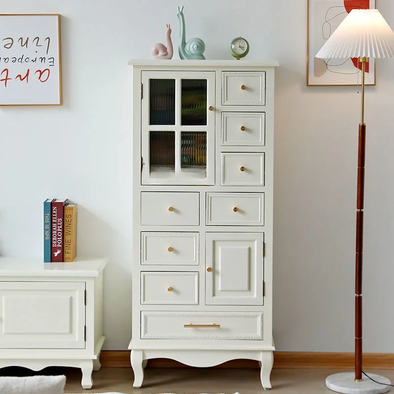 

Комод из цельного дерева, прикроватная тумбочка, настенный комод для главной спальни, комод в кремовом стиле для гостиной, комод