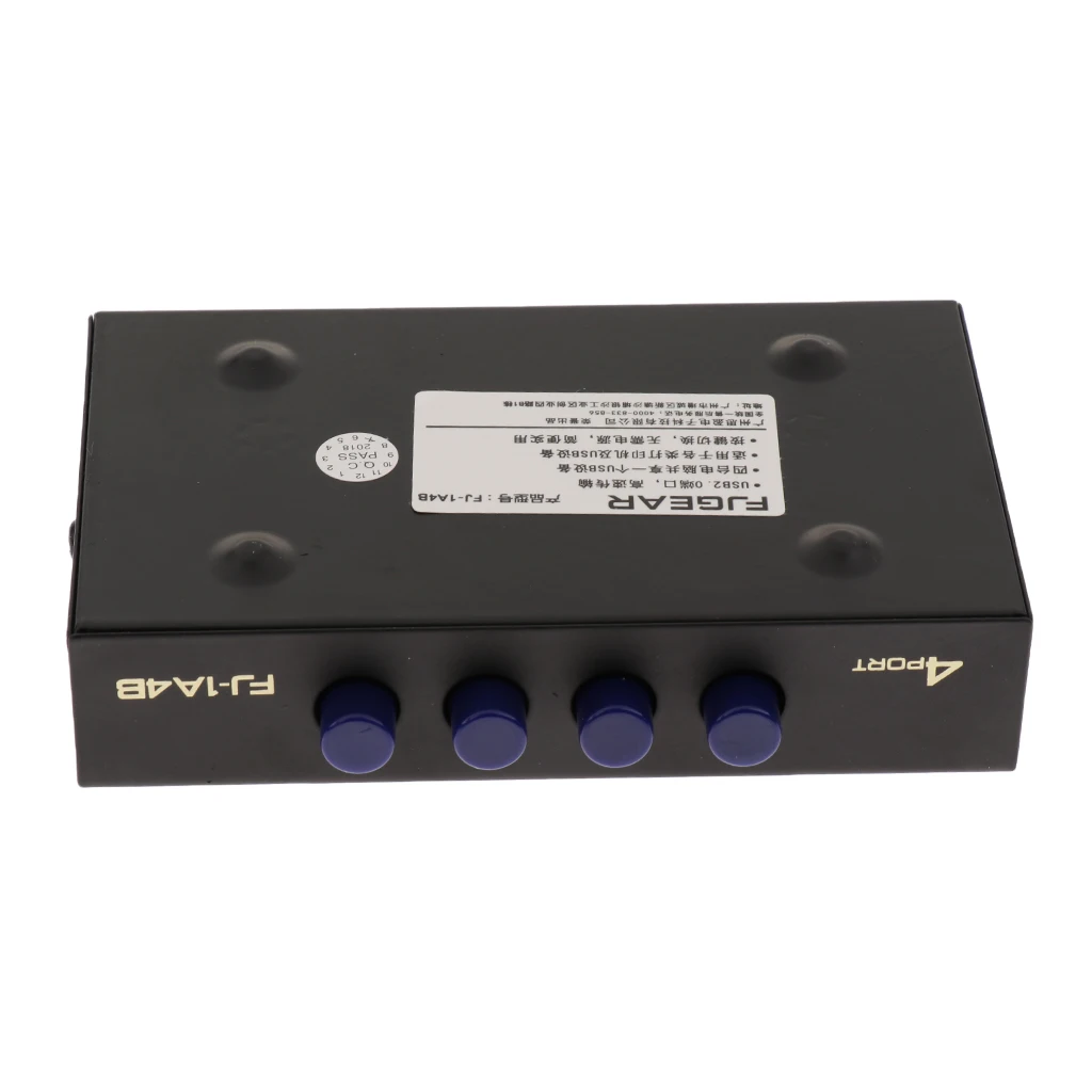 4 Ports USB Manual Sharing Switcher Printer Hub Multi USB Connection Multiport Adapter for Windows Mac