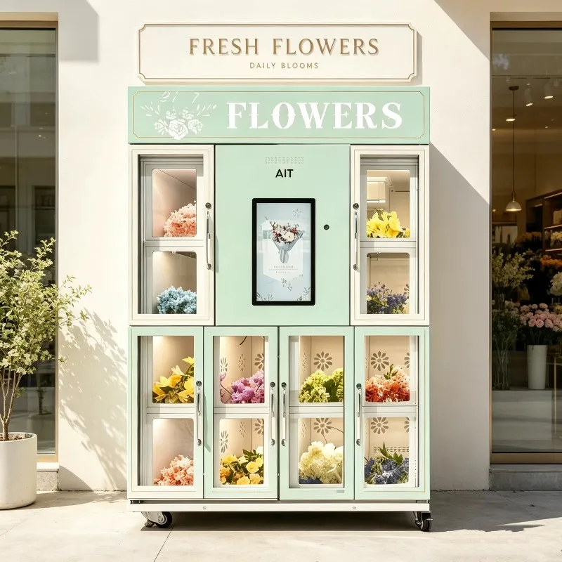 Automatic Flower Vending Locker Machine Refrigerated Fresh Flower Vending Equipment For Sale