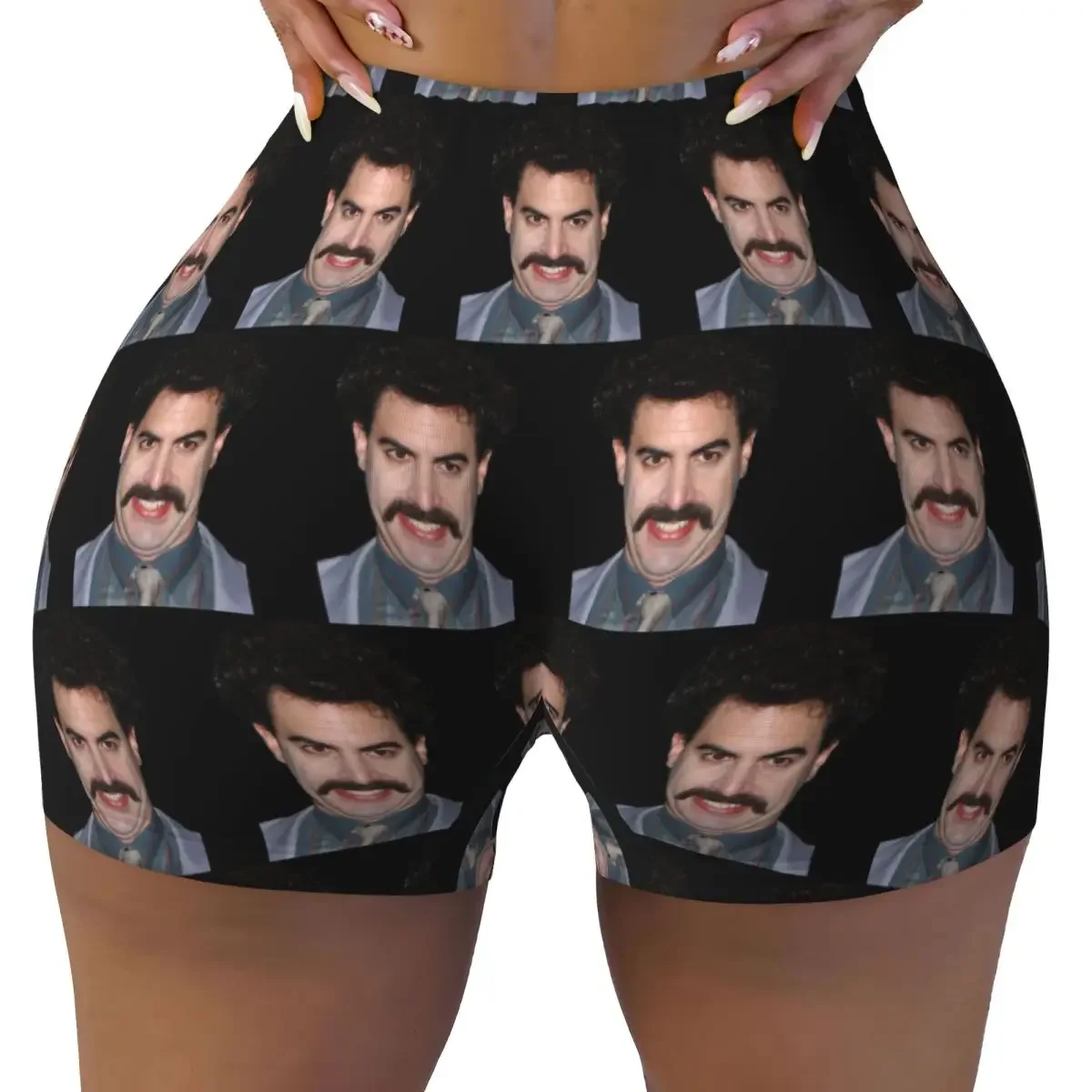 Custom Mens Funny Borat Gifts Yoga Shorts Women Gym Workout Running Athletic Volleyball Biker Shorts