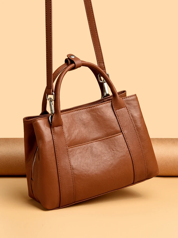 

Большая сумка-тоут из воловьей кожи с верхним слоем, женская сумка-тоут из натуральной кожи, новинка 2025 года, пригородная сумка на одно плечо, большая сумка под мышками