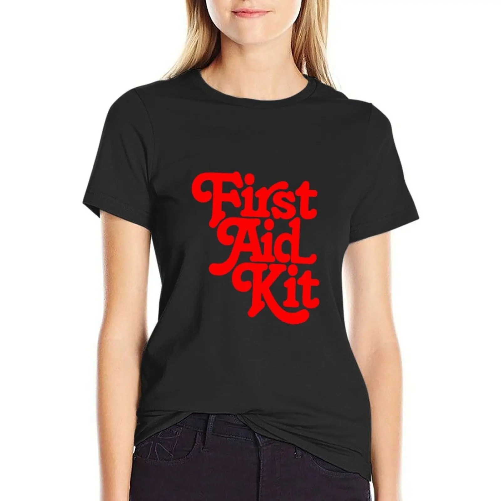 

First Aid Kit Band Logo T-Shirt customs design your own funny plus sizes spring clothes Women 2024