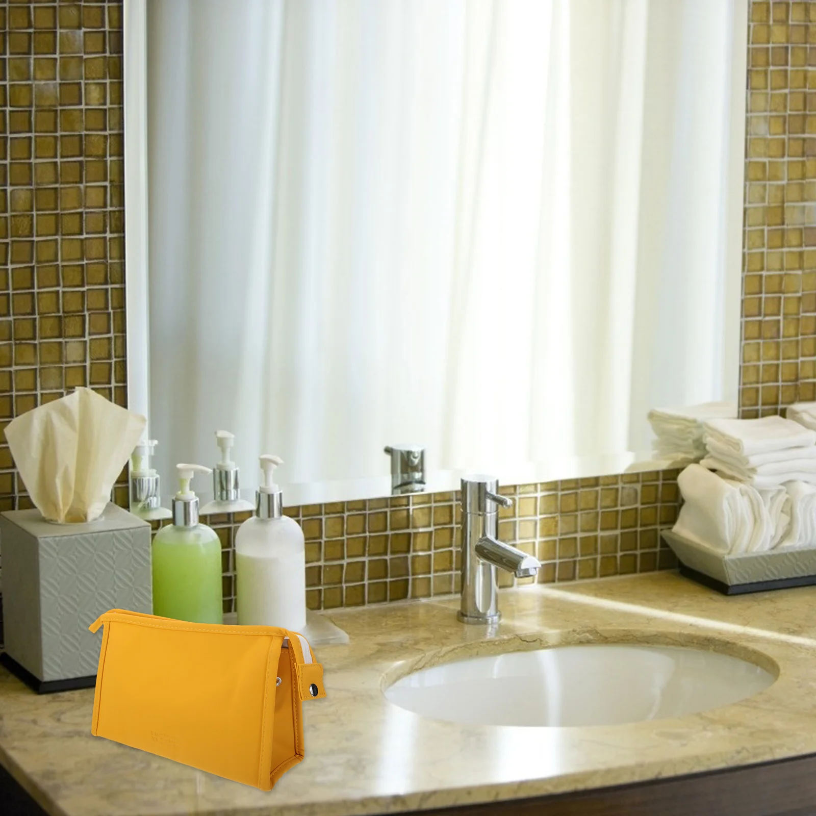 Bag Luxurious Pu Easy Hold Clean Cloth H held Travel Portable Cosmetics Storage Holder Storage