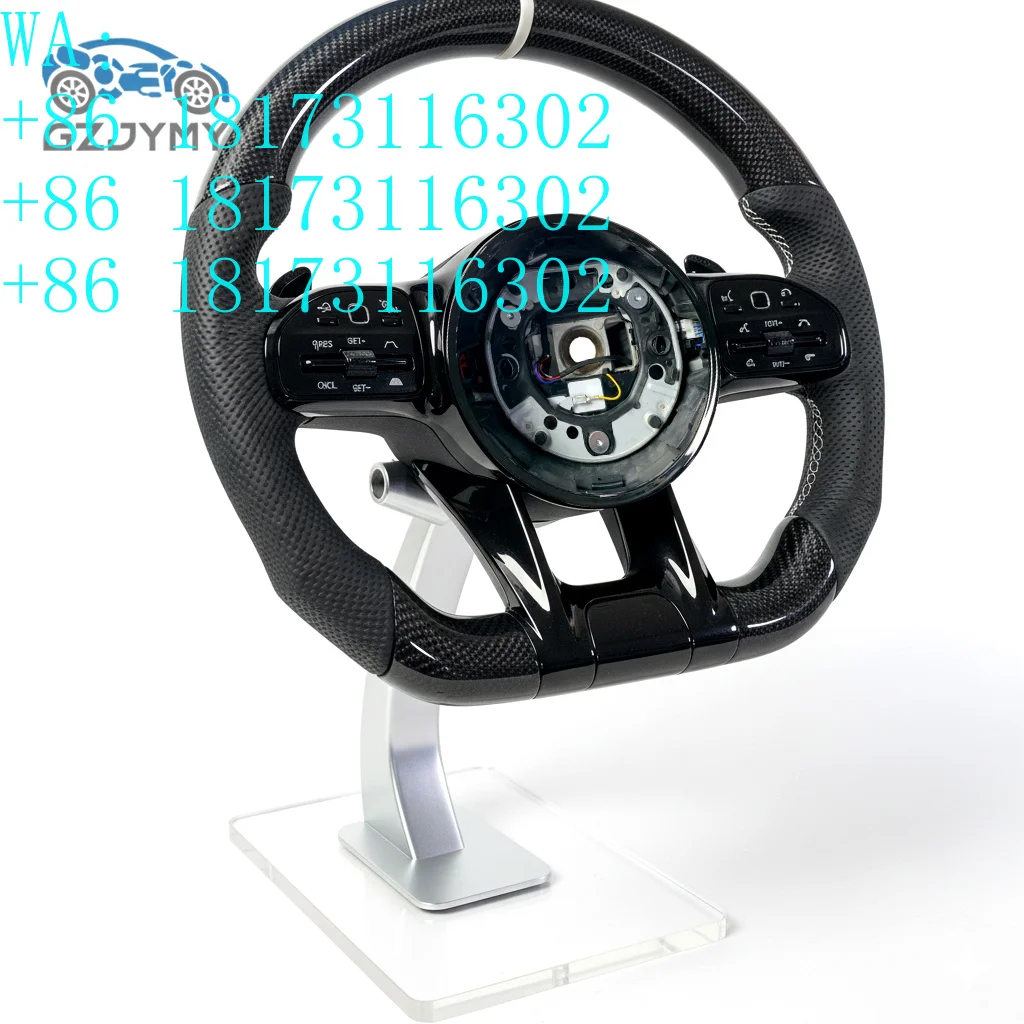 Factory Discounts Upgraded Round LED Carbon Fiber   Leather Sports Steering Wheel-Custom Design Old New Car Models for