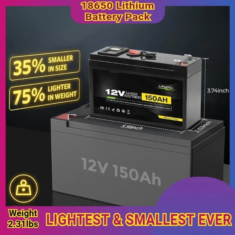 

12V150Ah 18650 Lithium Battery Pack for Charging Solar Electric Vehicles and For The 12.6v3A Power Battery