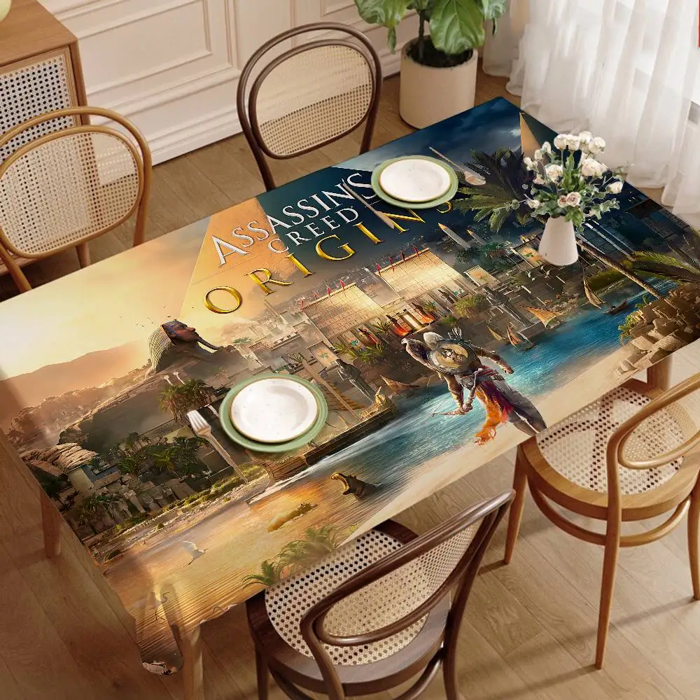 A-AssassinS Game-Creed Rectangle Tablecloths Printed Table Cloth For Farmhouse Holiday Wedding Party Dining Table Decor