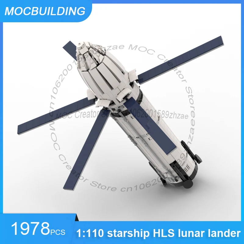 MOC Building Blocks 1:110 Starship HLS Lunar Lander Model DIY Assemble Bricks Space Display Collection Toys Gifts 1978PCS