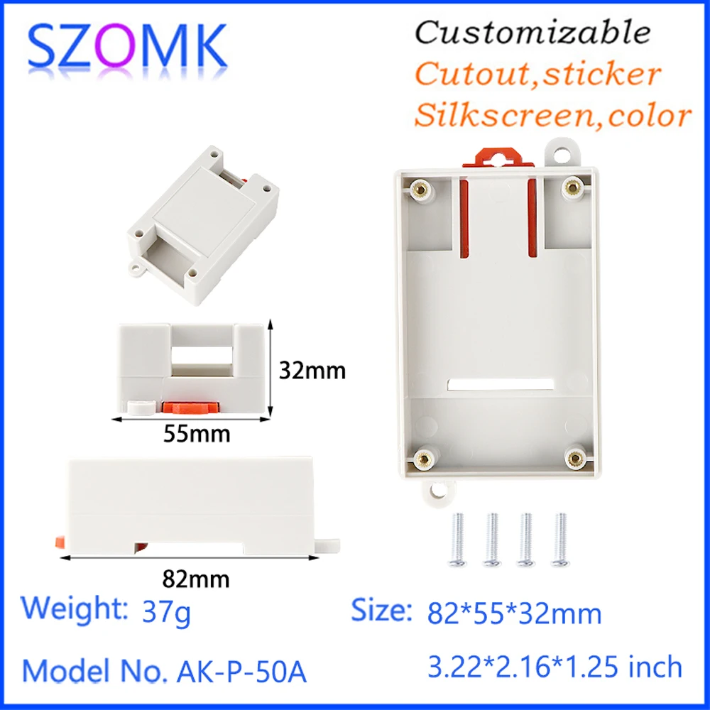 PLC Monitor 82*55*32 ABS Mounting Housing Instrument Enclosure Plastic PLC Modular Din Rail Project Case Industrial Control Box