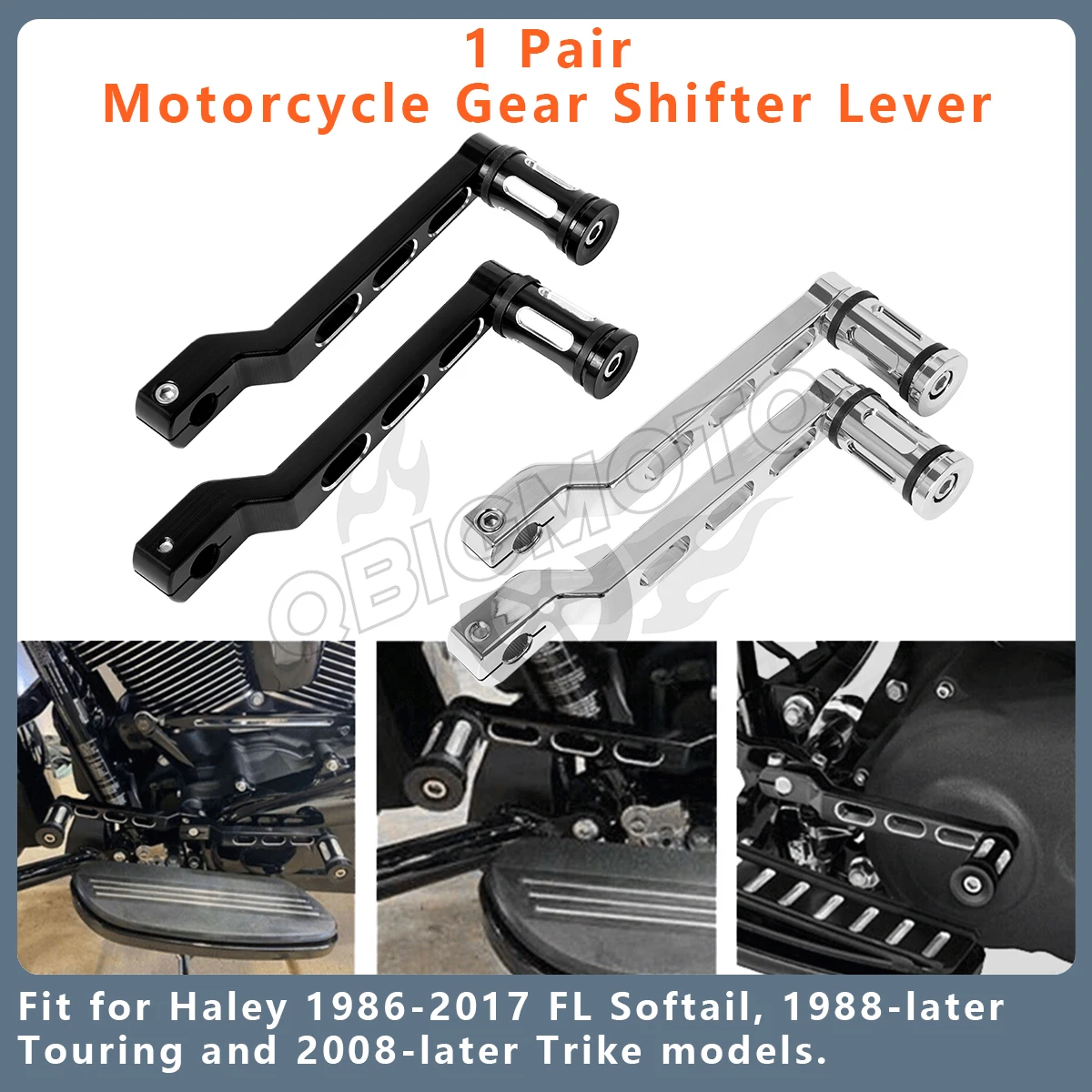 

Motorcycle Gear Shifter Lever Heel Toe Gear Shift Pedal Pegs Footrest For Harley Touring Softail FLST Road King Electra Glide XL