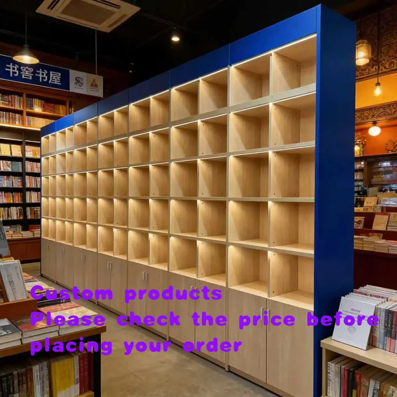 custom.High End Library Room Decoration Bookstore Furniture Display Rack Book Cabinet Wood Wall Cabinets Books