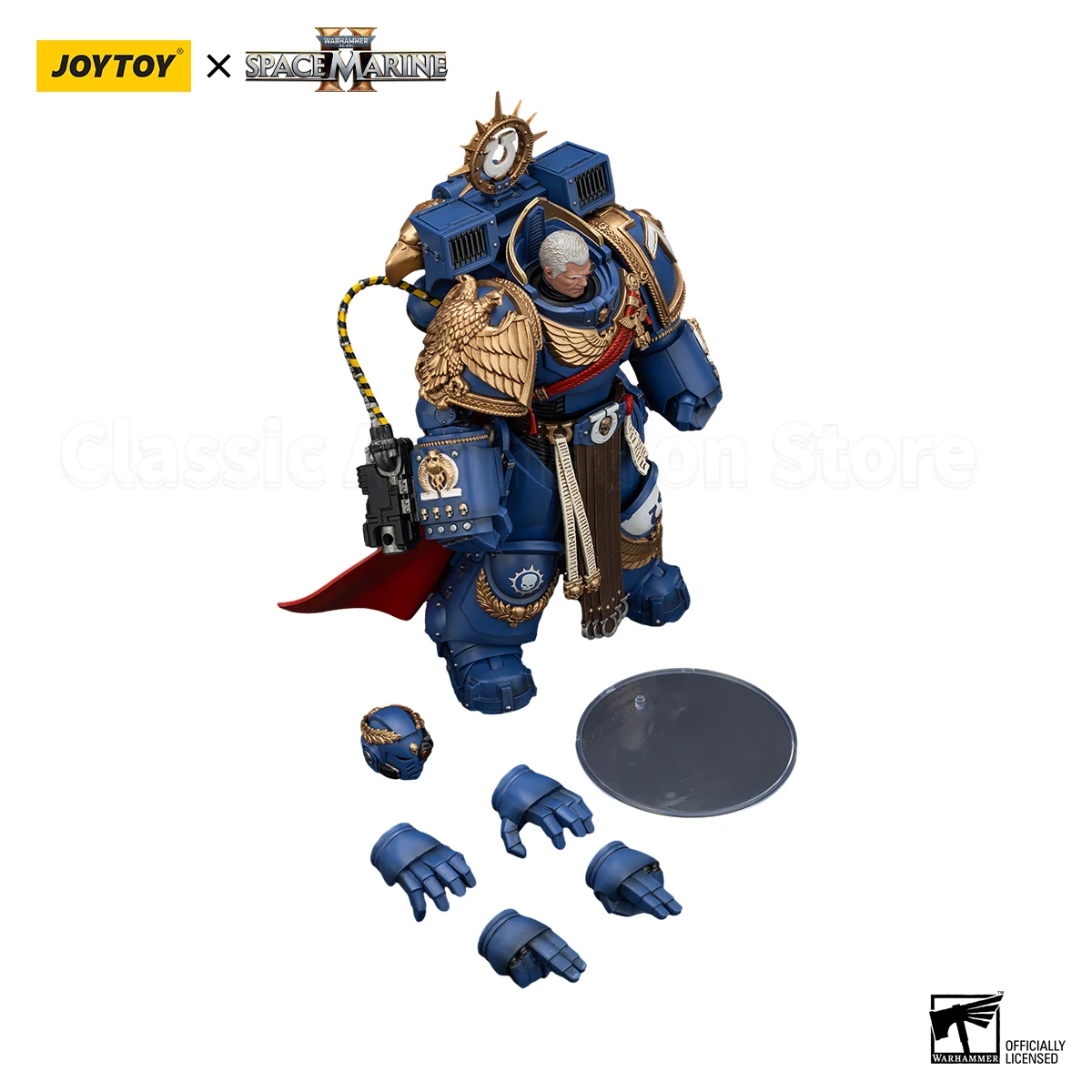 

【Original】JOYTOY Warhammer 40K Ultramarines Marneus Calgar, Chapter Masterwith MkX Gravis Armour and Gauntlets of Ultramar Toys