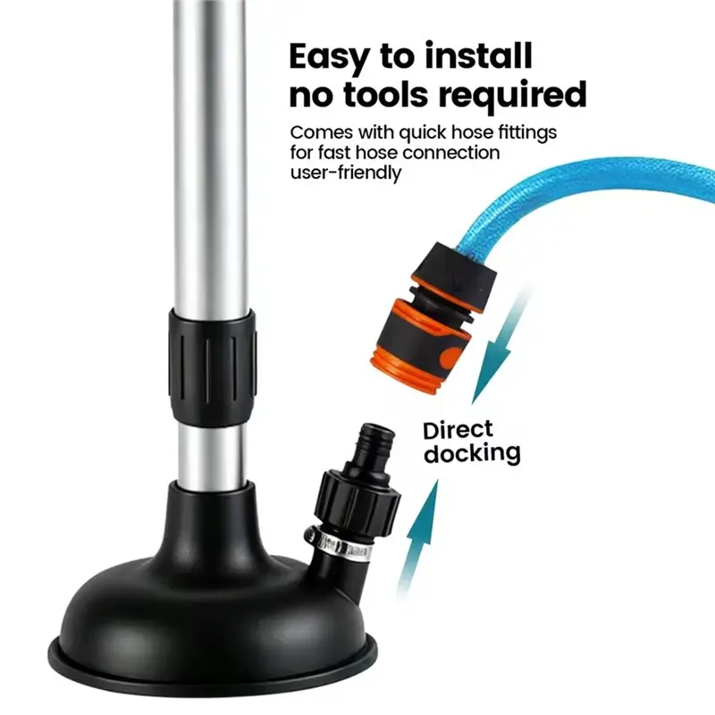 A80X-Flusher For Inboard Motor Boat Engines With Adjustable Pole Large Suction Cup For Hull Intake