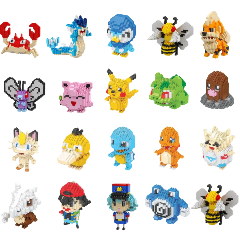 Pokemon 81 Style Pokemon Blocks Building Blocks Kawaii Cartoon Picachu Animal Mini Model Education Game Graphics Pokemon Toys