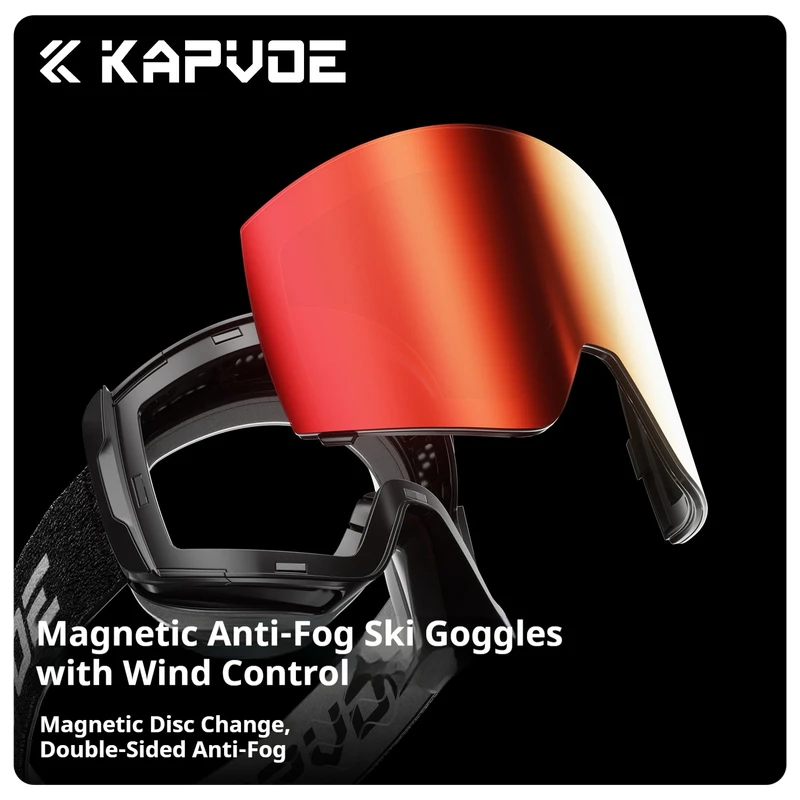 KAPVOE Labirinto Modello Cambia colore Occhiali da sci magnetici Occhiali da snowboard con protezione UV impermeabile antivento unisex per esterni